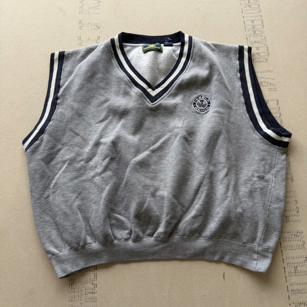 Vintage 90s Pebble Beach Golf Sweatshirt Vest